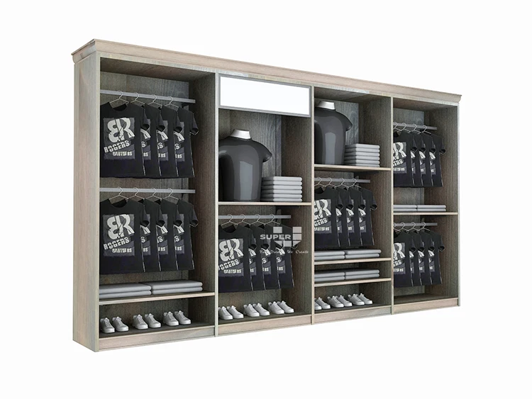 Retail Garment Store Large High Quality Decoration Display Metal Wall Shelf