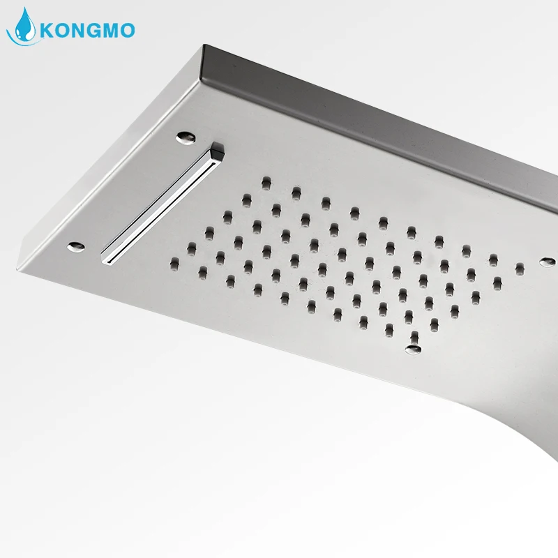 Bathroom Shower Panel Multi-Function 304 Stainless Steel Wall Mounted Cold And Hot Water Amazon Hot Sales Matt Black 6636