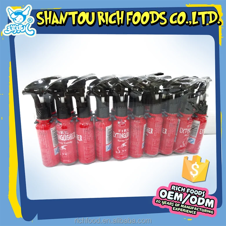 fire extinguisher shape fruit sour spray liquid candy