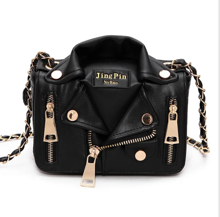 Star with the same female  pu clothes bag locomotive fashion jacket bag lapel briefcase shoulder Messenger bag