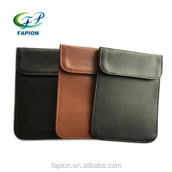 
PU leather RFID signal blocking anti radiation shield cell phone pouch case 