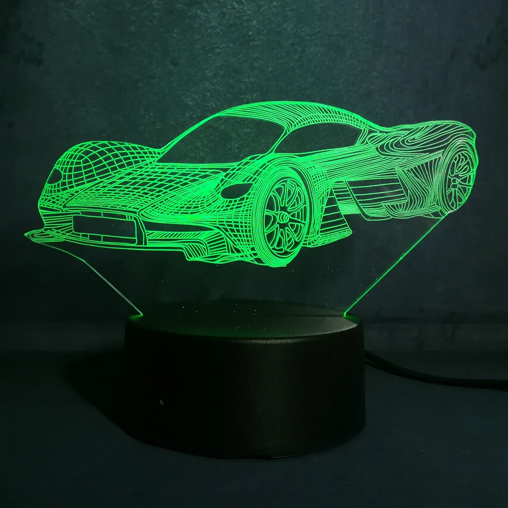 Racing Car Model 3D Touch LED Lamp Night Light Cool toy adult fans birthday gift Room Decor lava display bulb exhibition Lamp