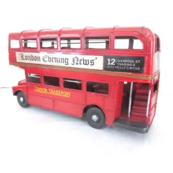 Mini London classic red double-decker bus model