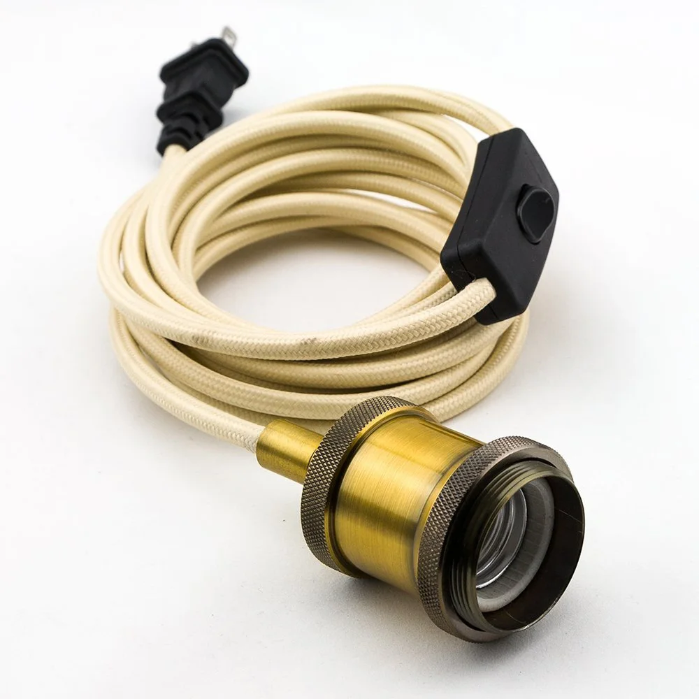 Vintage Aluminum Lamp Holder Copper E26/ E27 for Edison bulb/ LED Lights Installing