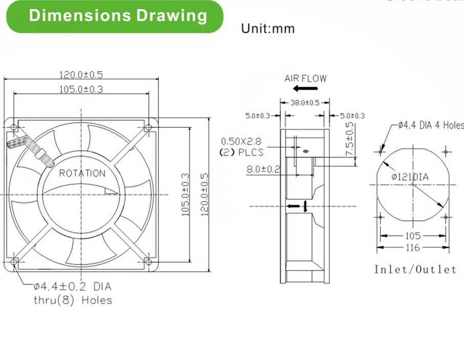 220v 230v 240v AC fan cooler 120x120x38mm 12038 high air flow cooler motor