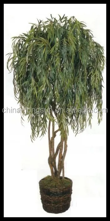 Высокая имитация искусственный плакучая ива дерево большой крытый led подсветка декоративные деревья парк сад декор