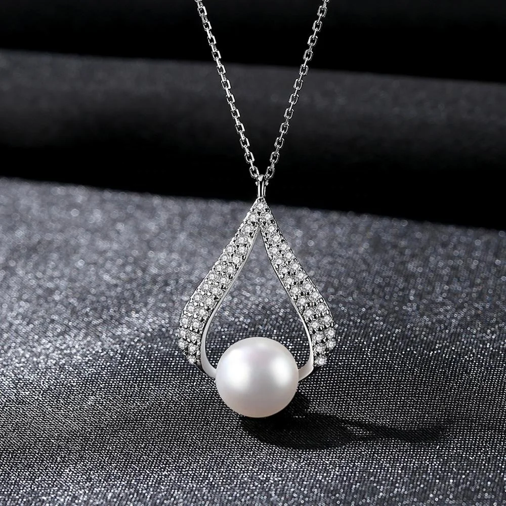 CZCITY Dainty Gold Chain 925 Sterling Silver Woman Natural Freshwater Necklace Jewelry Custom Pearl Pendant