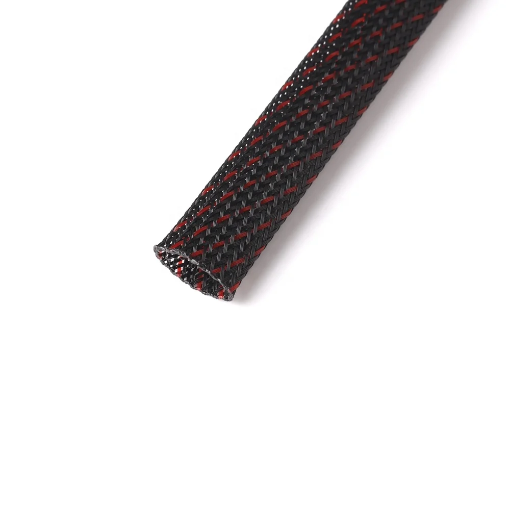 Черная ПЭТ расширяемая плетеная трубка 14 мм для управления кабелями и проводами