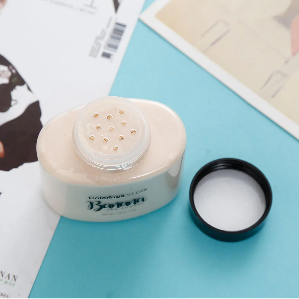 Customized Private Label  Face Whitening Loose Powder Makeup Cosmetics Banana Powder Processing Loose Powder