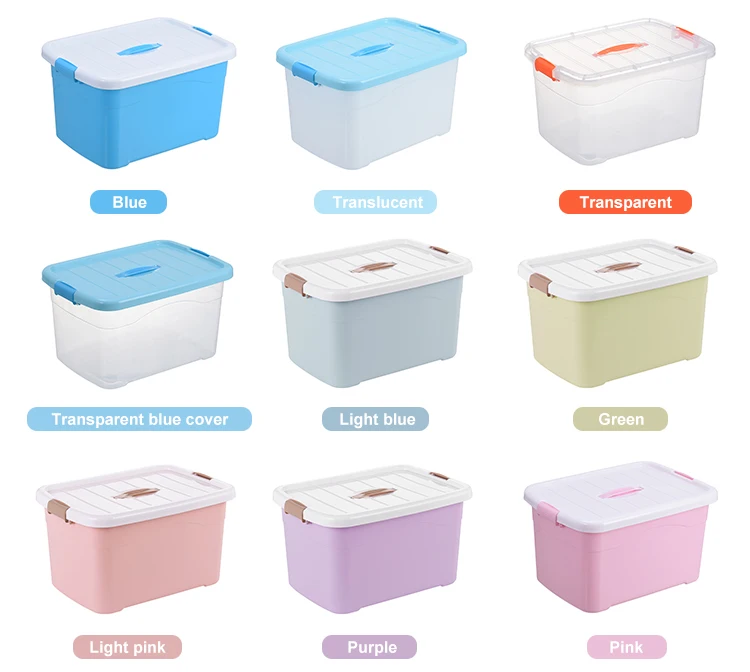 See-through Plastic Boxes Container Cloth Organizer Manufacturers Storage Box Transparent Plastic Storage Box With Wheels