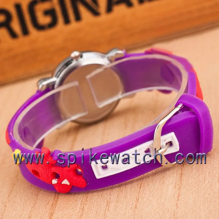Cool spiderman pattern 3d rubber band customized kids cartoon silicone watch