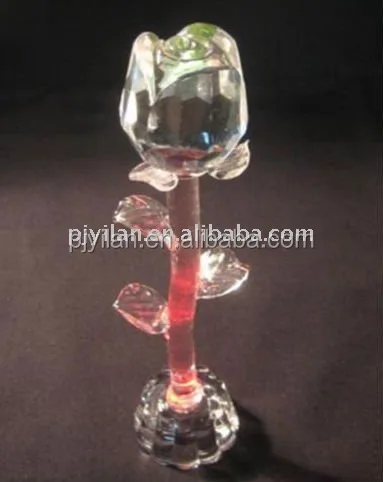 Beautiful Clear Crystal Rose Decorative Crystal Flowers for House Decorative Items