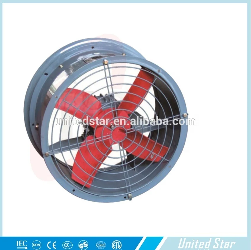 Wall Mounted Smoking Room or Kitchen Exhaust Fan 220V 24 Inch Black Electric Metal Industry 3 Iron Blades Copper Motor 1 Speed