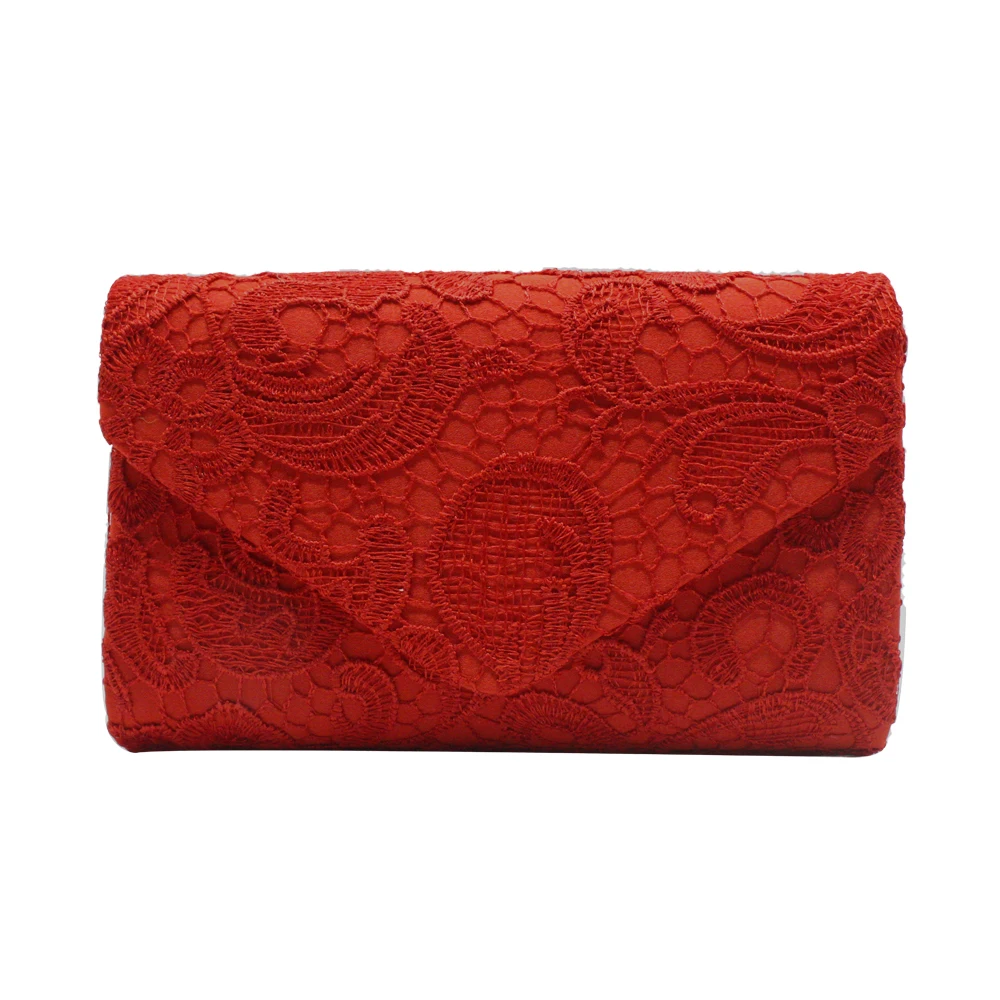 Wholesale Lace Flower Pattern Elegant Ladies Evening Wedding Hand Shoulder Women Clutch 2021 Purse