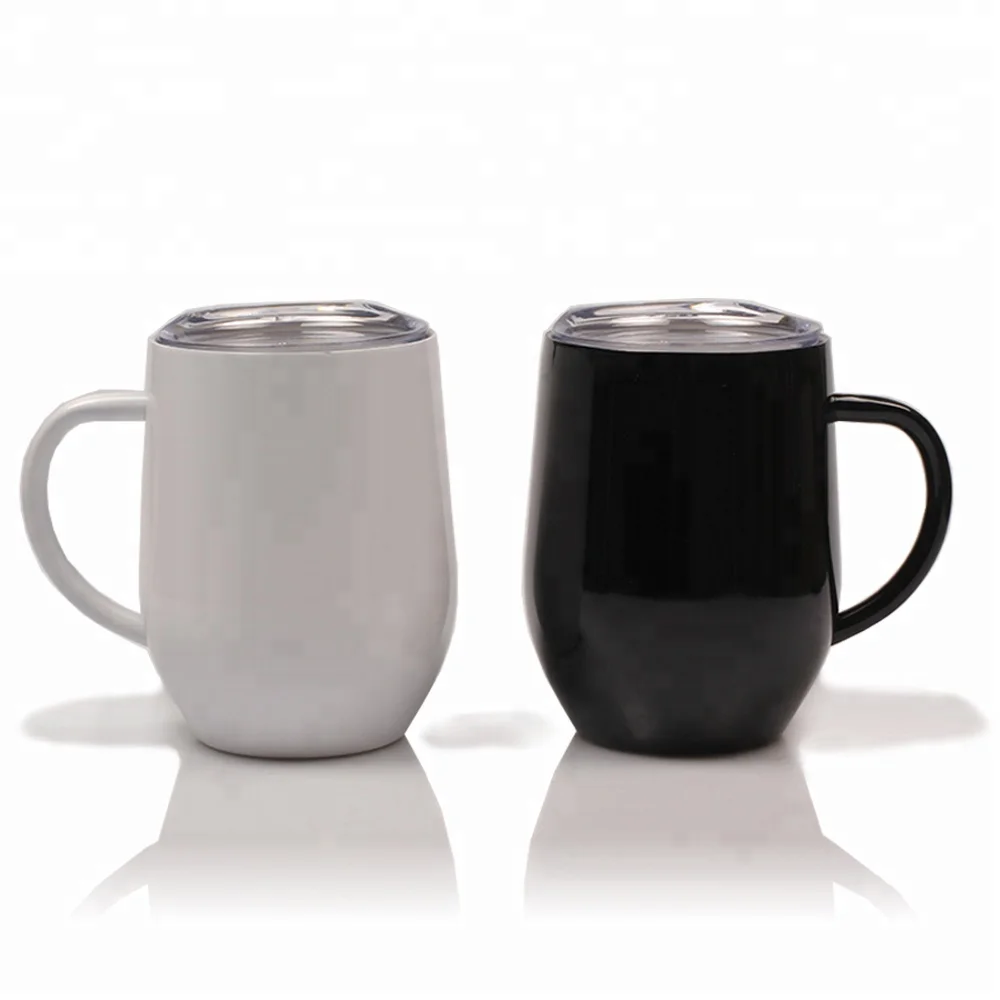 
2021 new dropshipping 12oz Egg Shaped Vacuum Double Wall Insulated Custom Stainless Steel Coffee Mug 