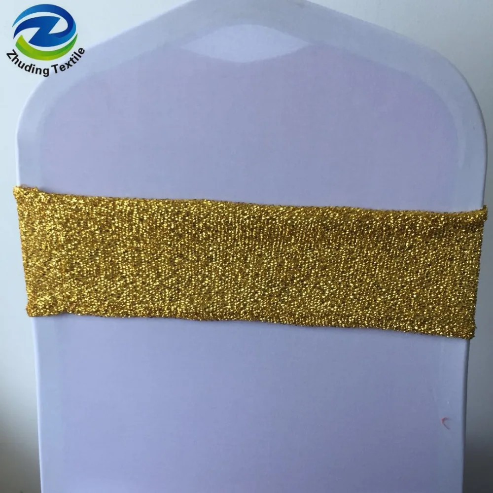 
New design glittering wedding decoration gold sequin chair sashes 