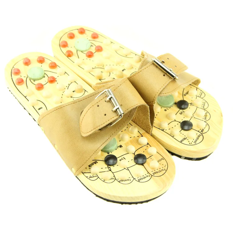 soft wooden foot massage shoes