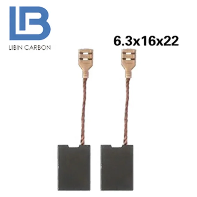 
long life time, low noise, little spark 6.3*16*22mm carbon brush for power tools 