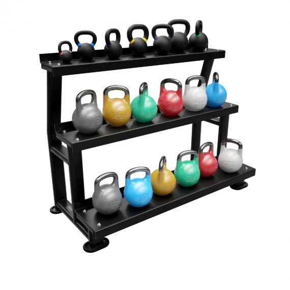 Fitness commercial gym bodybuilding equipment 3 layer kettlebell storage rack