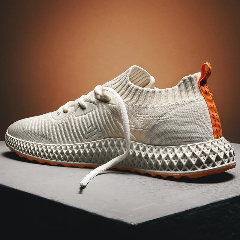 
2019 Wholesale 4D Print Outsole Fish Mesh Upper Men Fashion Sneaker Breathable Street Walking Shoes Casual Walking Shoes 