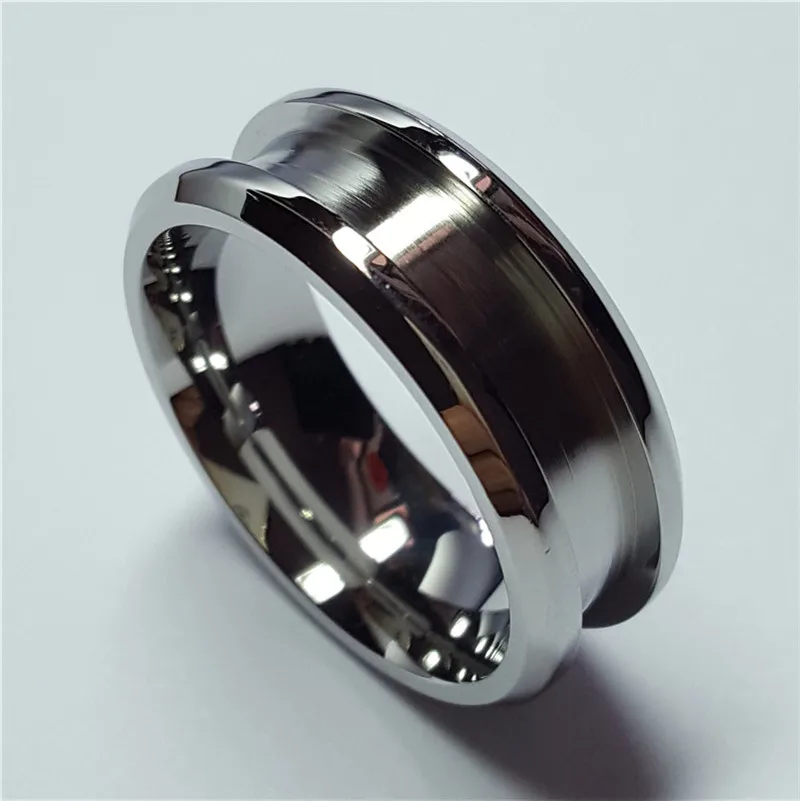 Cheap wholesale 1 channel 316L stainless steel blank ring for inlay 8MM