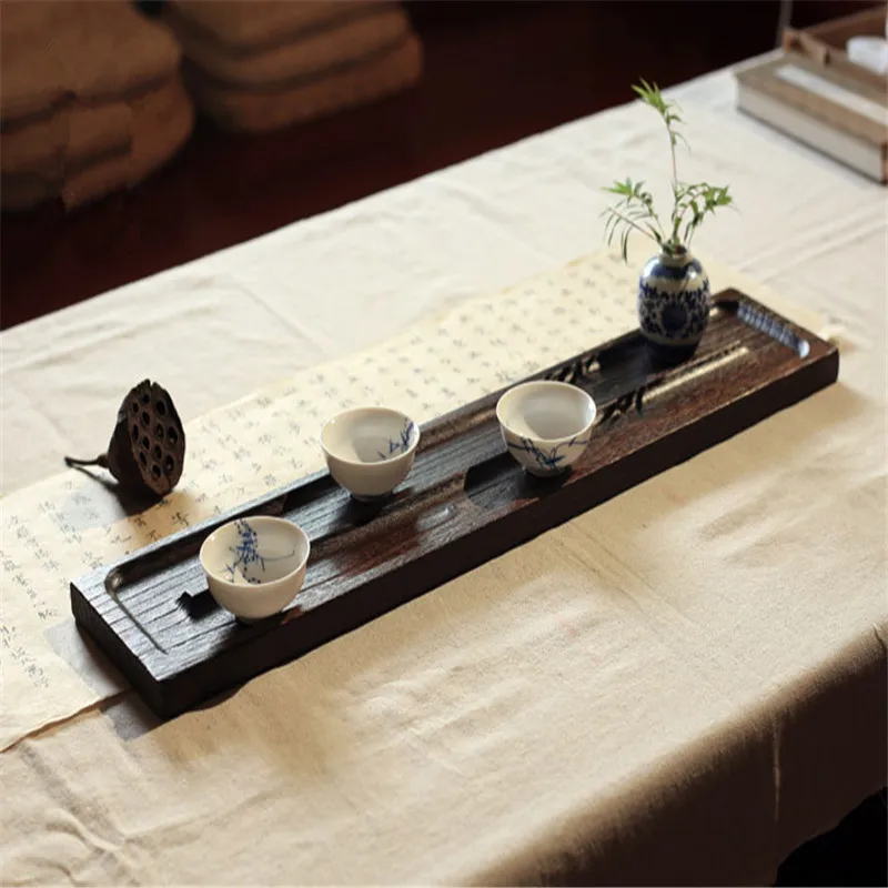 Personality tea tray solid wood long tea tray wooden tray