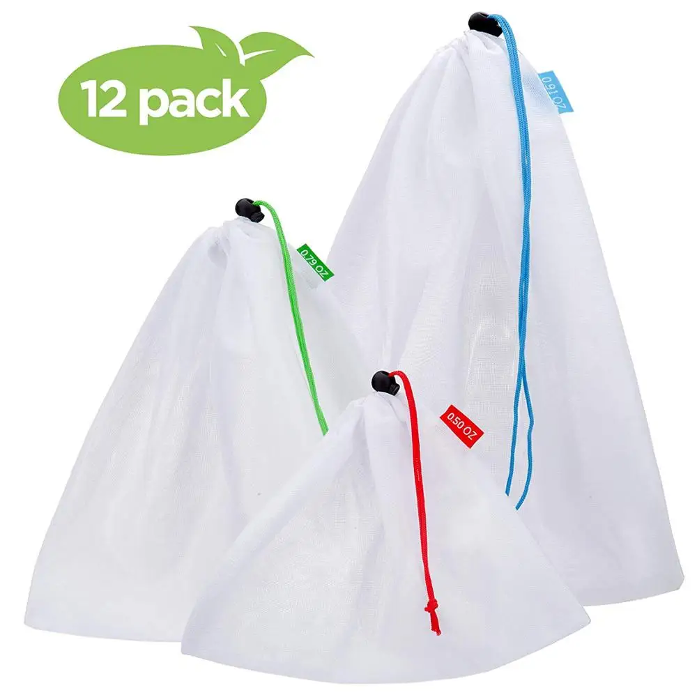 Фабричная многоразовая нейлоновая сетчатая продуктовая сумка с Кулиской для продуктов питания и фруктов овощей