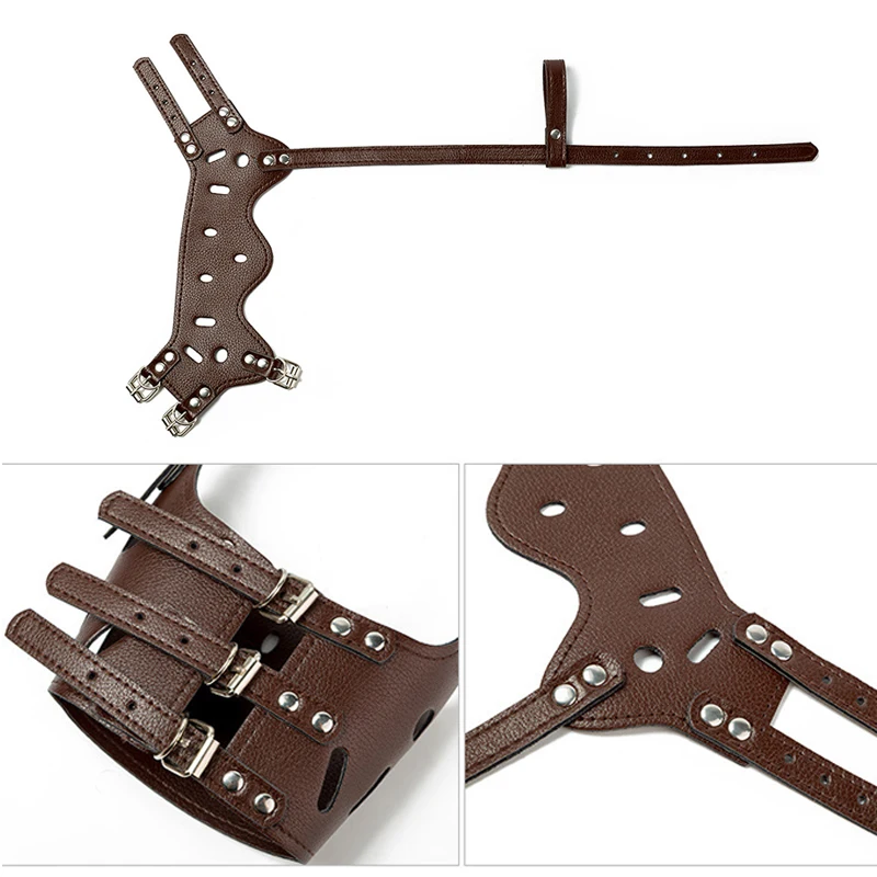 Wholesale Custom PU Pet Dog Muzzle for Anti-Biting Comfortable Dog Training Muzzle