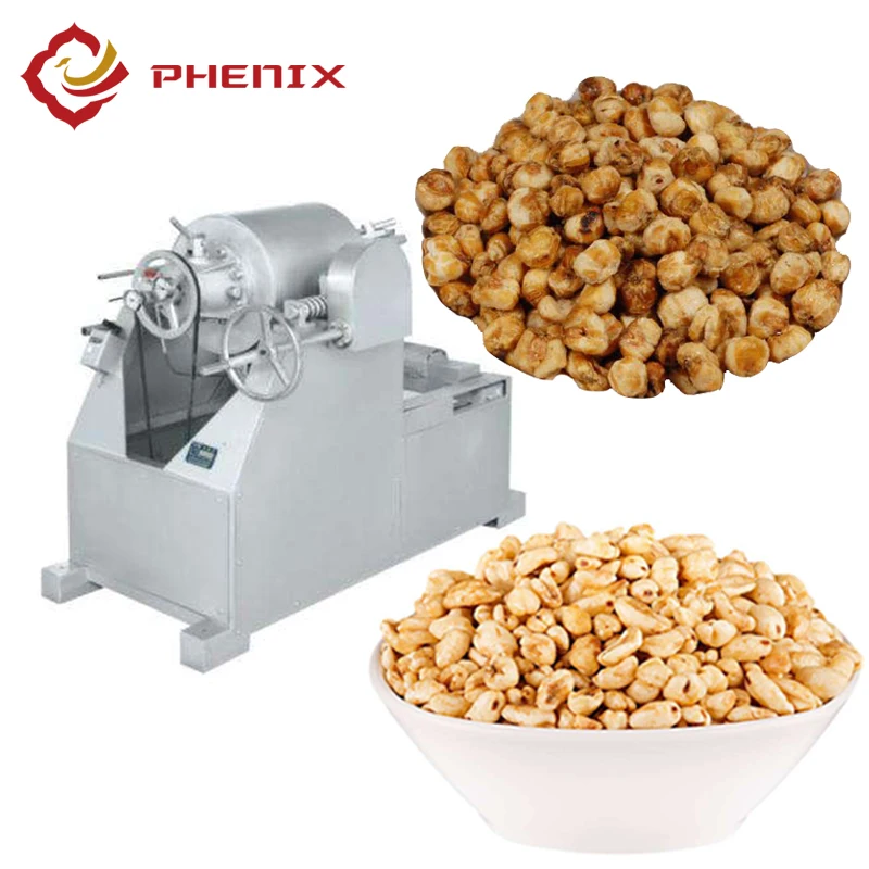 Automatic air flow puffed cereal rice popcorn machine from Phenix Machinery