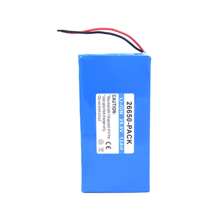 Factory cheap 26650 lifepo4 battery pack 25.6V 12ah rechargeable battery pack for solar street lights