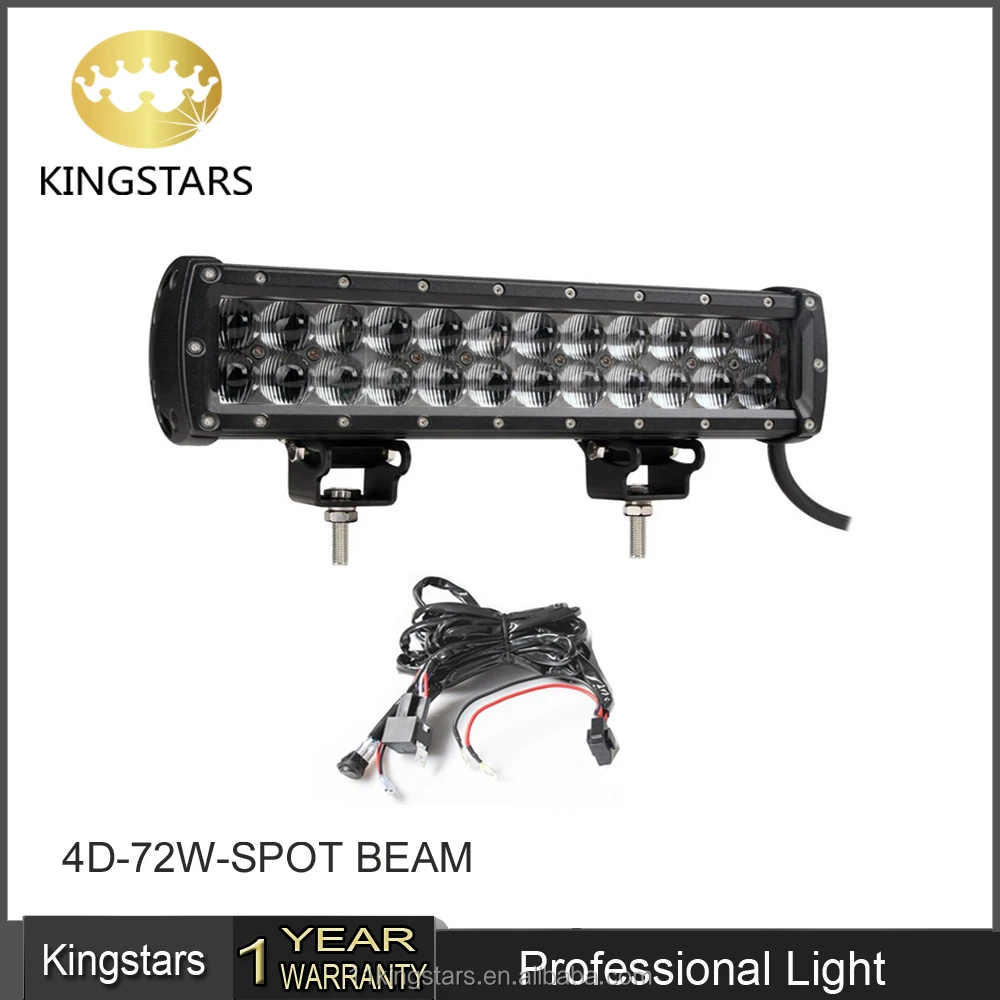 Kingstars 4D ETI LED 72W Led Light Bar 6480lm Dc 12v 24v 6000k Spot Beam Waterproof Led Bar for Jeep hanma led light bar