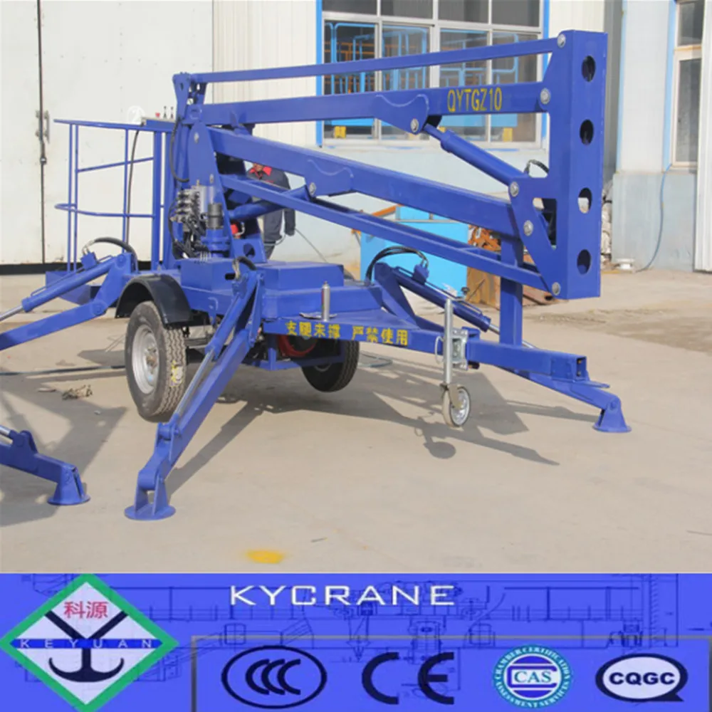 
14m hydraulic towable boom lift trailer mounted used for cherry picker 