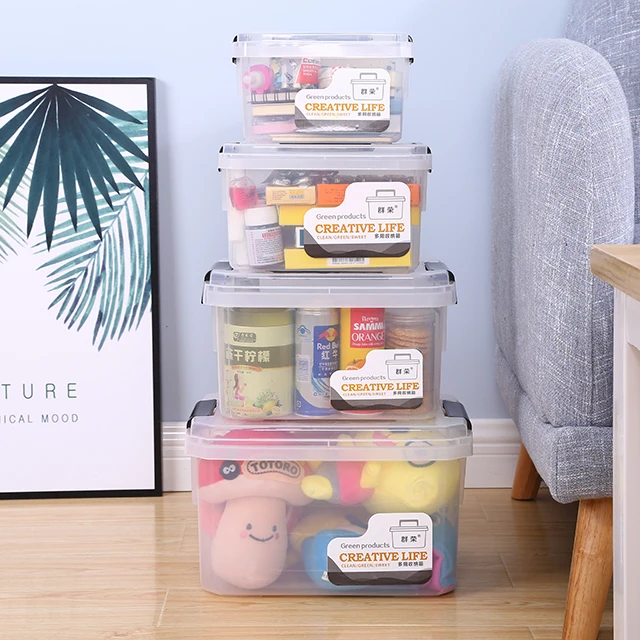 Multifunction Clear Sundries Storage Container Stackable Storage Chest Toy Cloth Plastic Storage Box