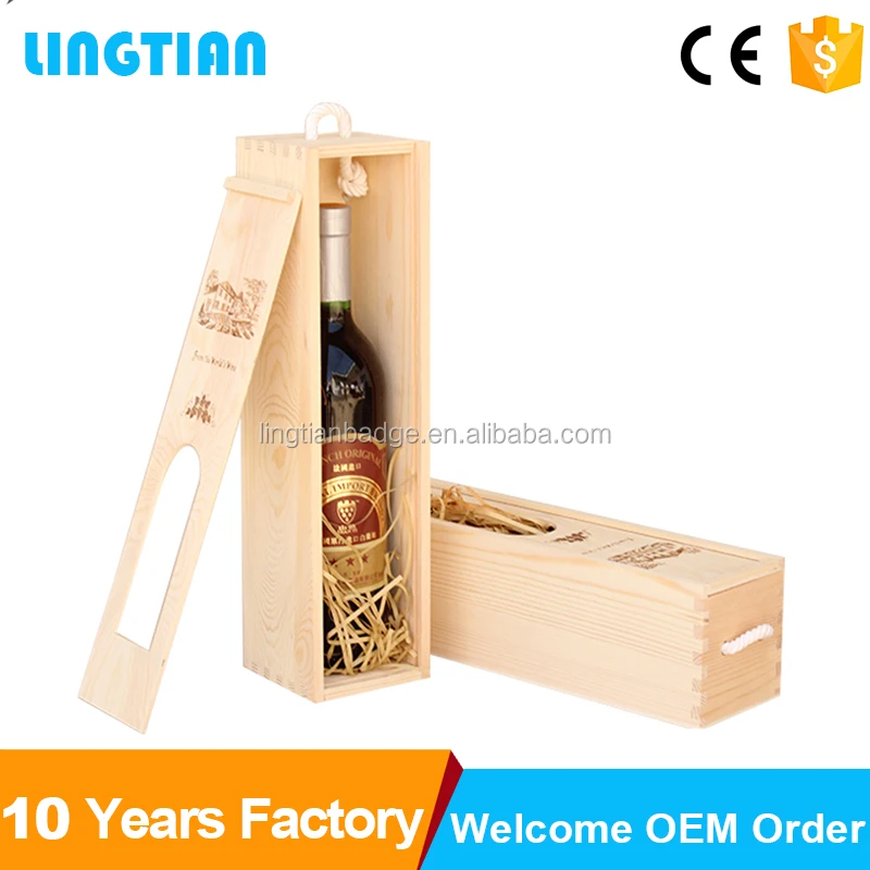 Под заказ, оптовая продажа, Высококачественная деревянная винная коробка для одной бутылки