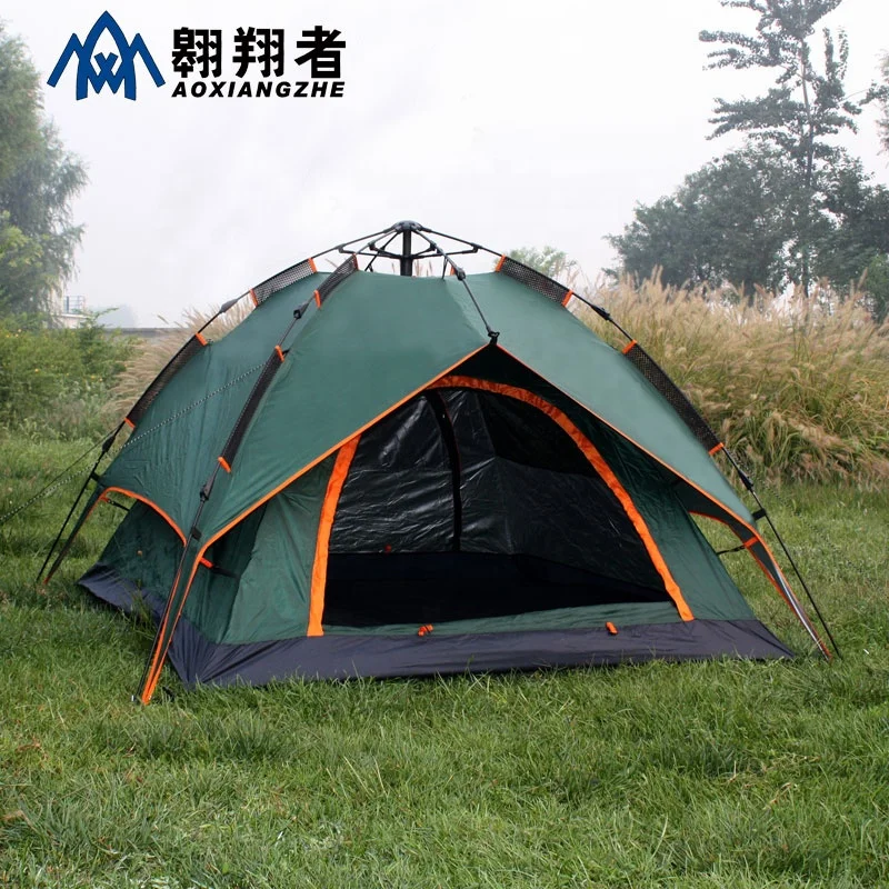 Hot Sale 3 person 3 season light weight automatic 2 seconds fast Green camping tent for outing tent