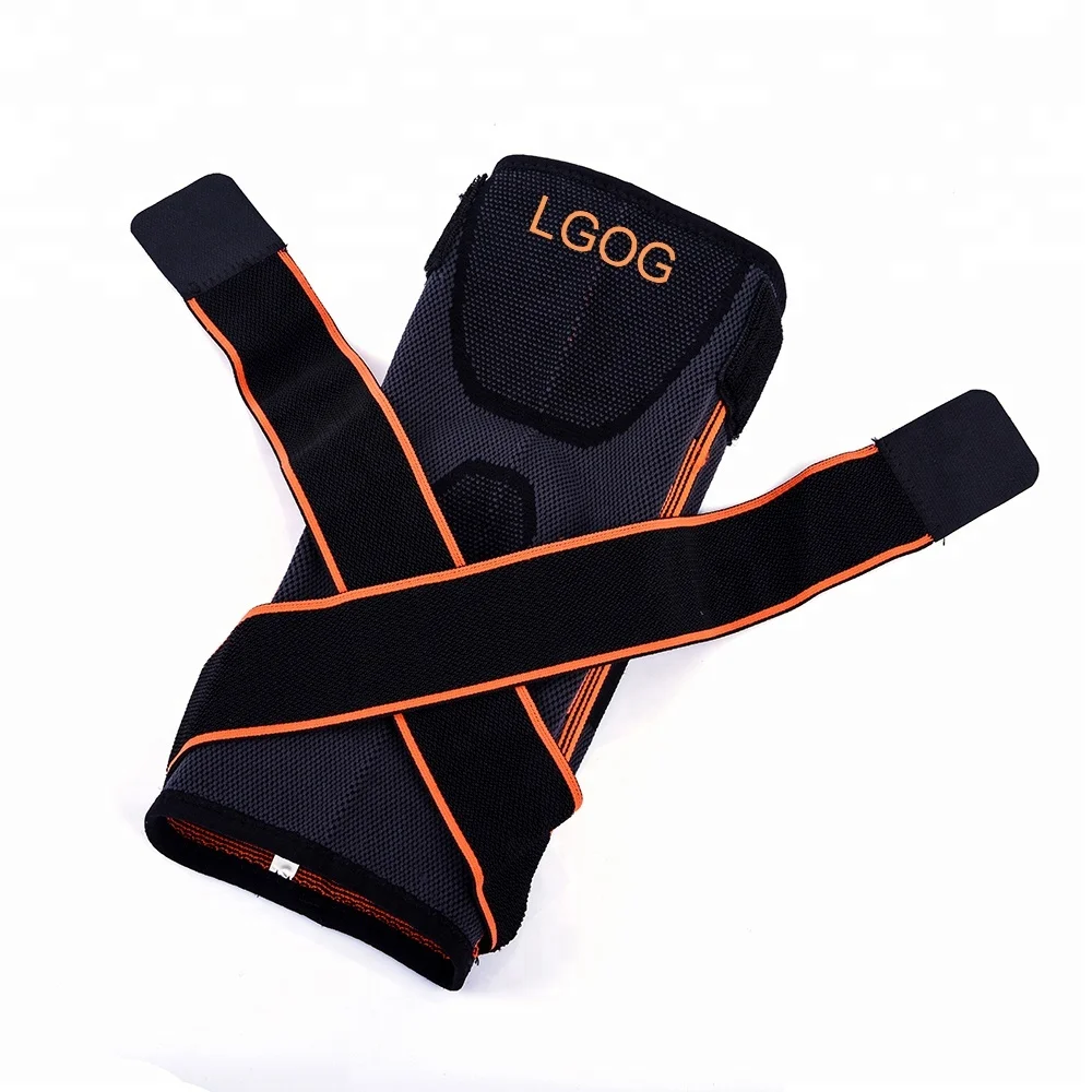 Elastic Ultra Flex Athletics Knitted Knee Compression Support Sleeve with Silicone Patella Ring Compression Knee Sleeve Brace