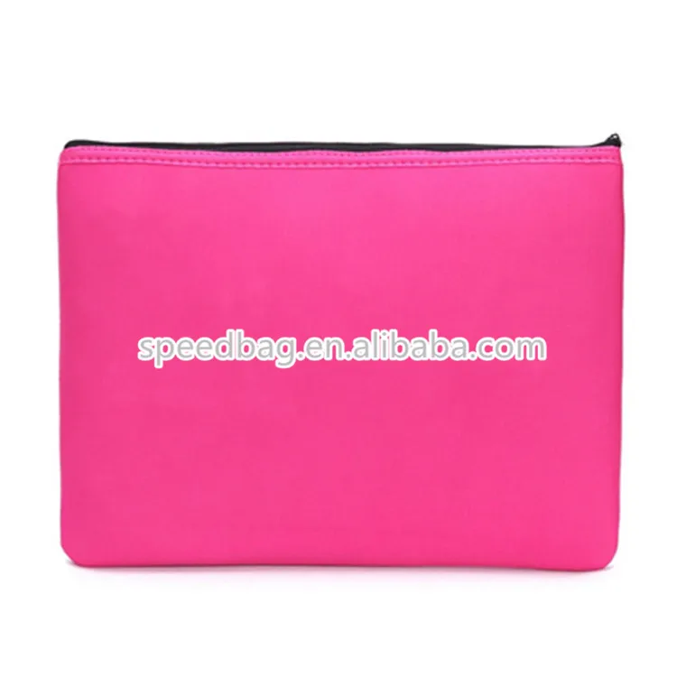 plain Neoprene cosmetic bag women zipper makeup pouch Factory custom