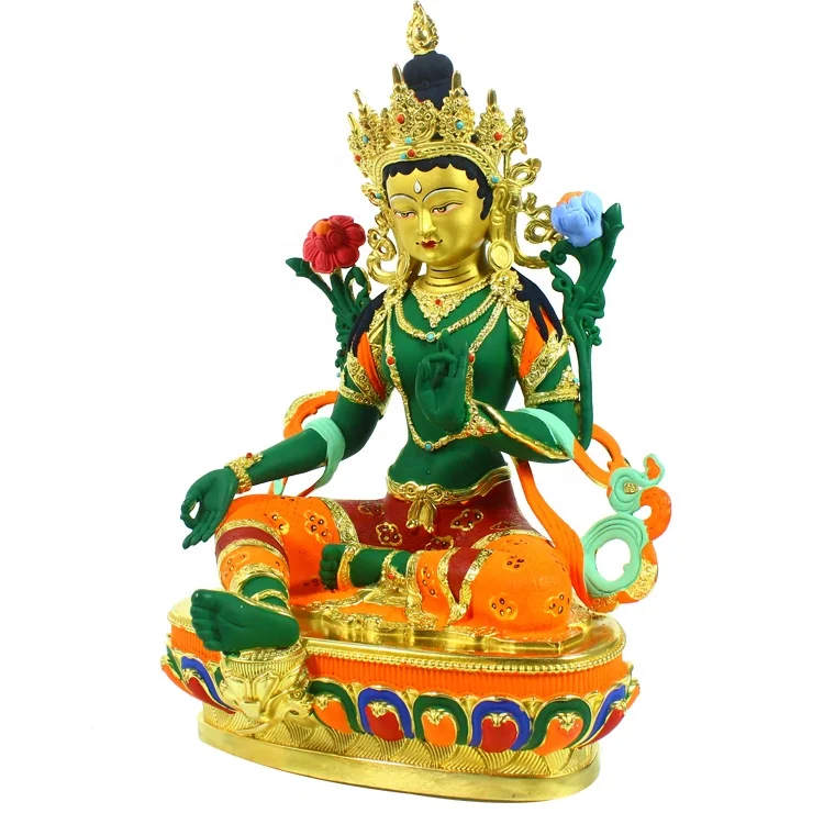 Customized Golden 21 Tara Tibetan Buddha Statue Religious Bronze Carved Buddha Tara Statue