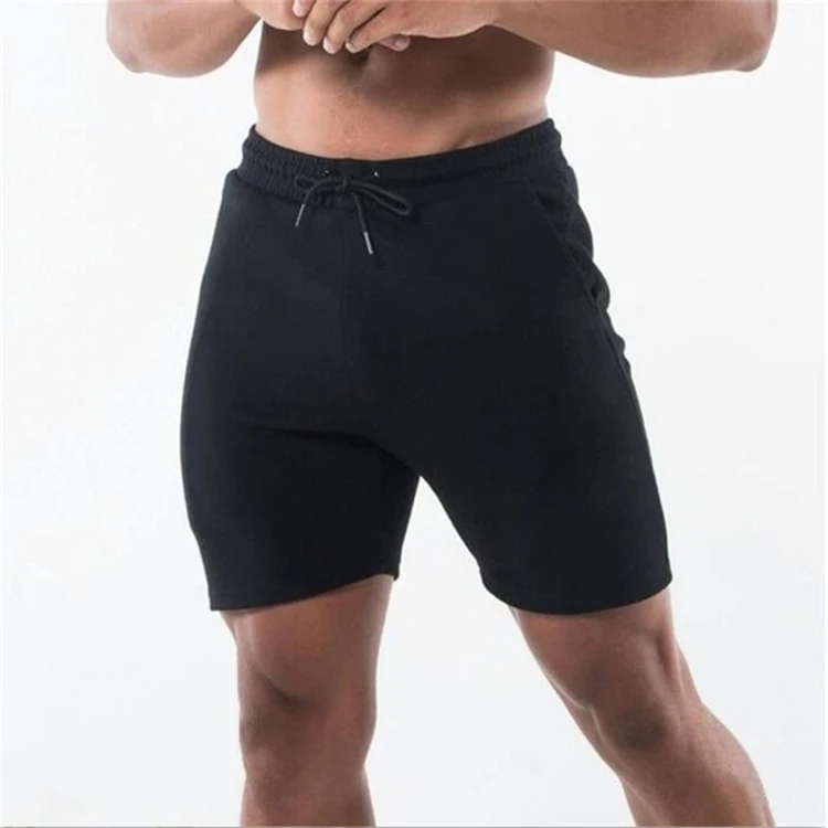 Men Cotton Bodybuilding Slim Shorts Sweatpants Gym Fitness Sports Shorts
