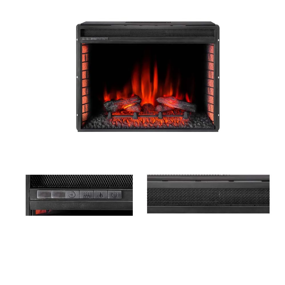 33 inch flat black decor flame Electric Fireplace heater