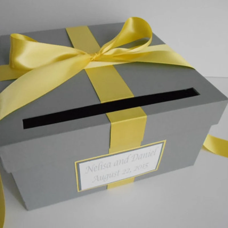 11x11x7inch Custom Order Silk Fabric Wedding Favor Invitation Money Box Any Color Available