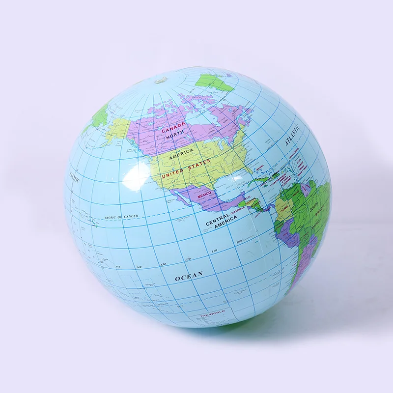 Inflatable world map transparent square cube pvc plastic material giant beach ball