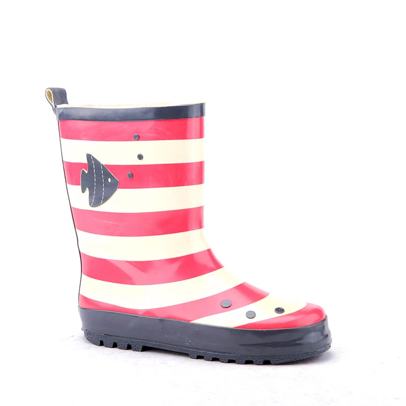 private label cartoon stripe printed colorful loop cheap children wellies galoshes boots for infant girls