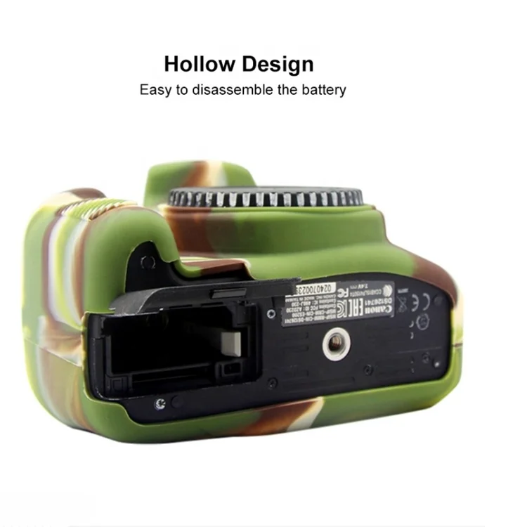 OKSILICONE High Quality Camouflage Green Silicone Soft Camera Case Mini Portable Camera Protective Cover