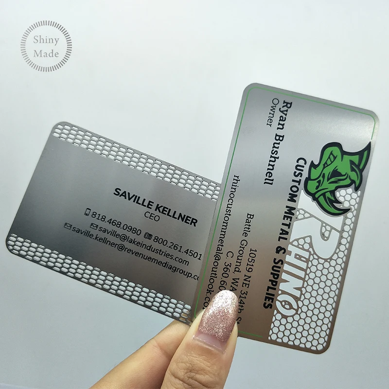 
Custom high end metal name card laser cut stainless steel metal business card 