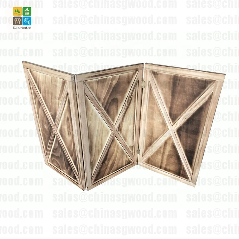 Folding Wooden 3 panel dog pet gate