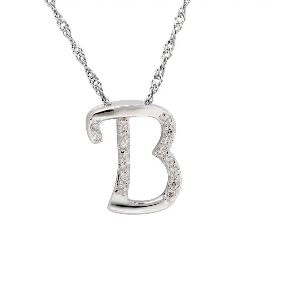 Модная подвеска из стерлингового серебра 925 пробы ожерелье с инициалом циркония буквами