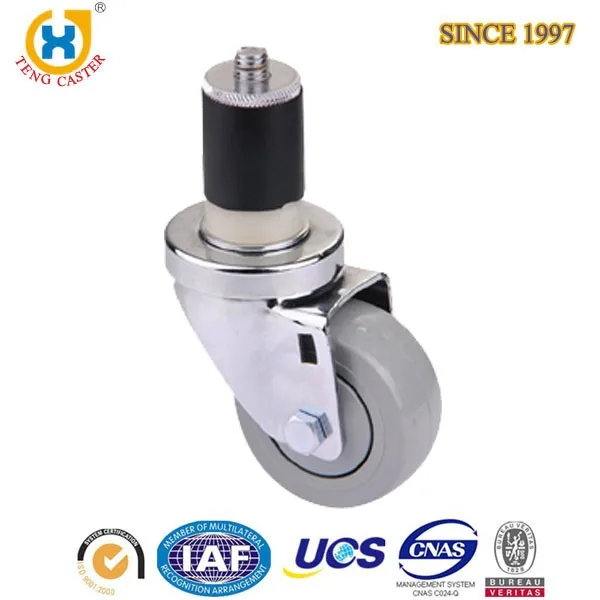 industry 4inch PU swivel caster wheel with side brake