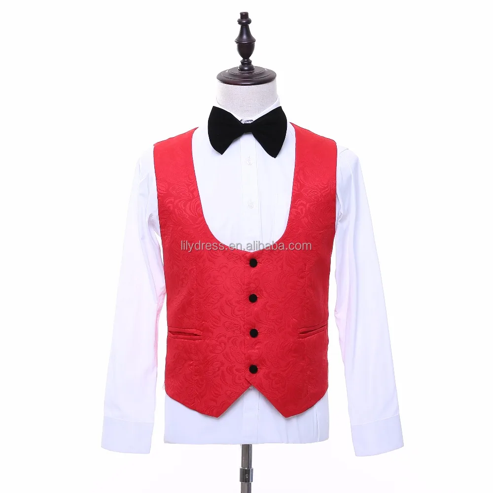 Новинка, высококачественные смокинги с красным узором для вечеринок, мужские костюмы, индивидуальный костюм, облегающий Свадебный костюм для мужчин (пиджак + брюки + жилет)
