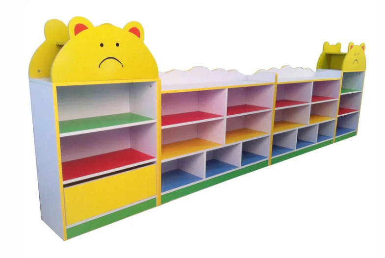 
Kids Wooden Toy Storage Cabinet Wood Kindergarten School Furniture 